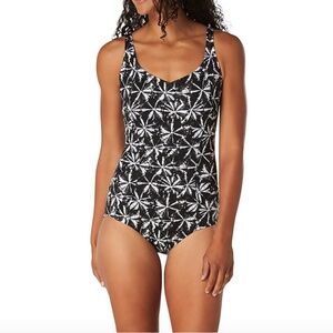 Speedo Black and White One Piece Swimsuit
